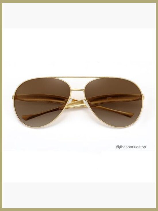 Retro Oversized Aviator Sunglasses, Metal Frame, UV Protection main image 4